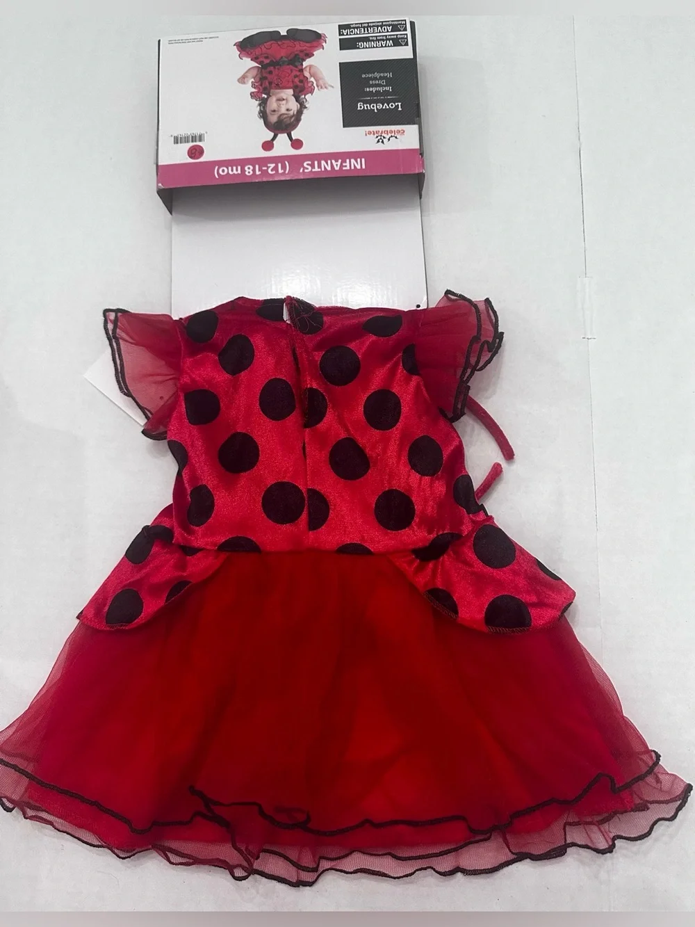 Way to Celebrate New Lovebug Dress and Headpiece Costume 12-18 months